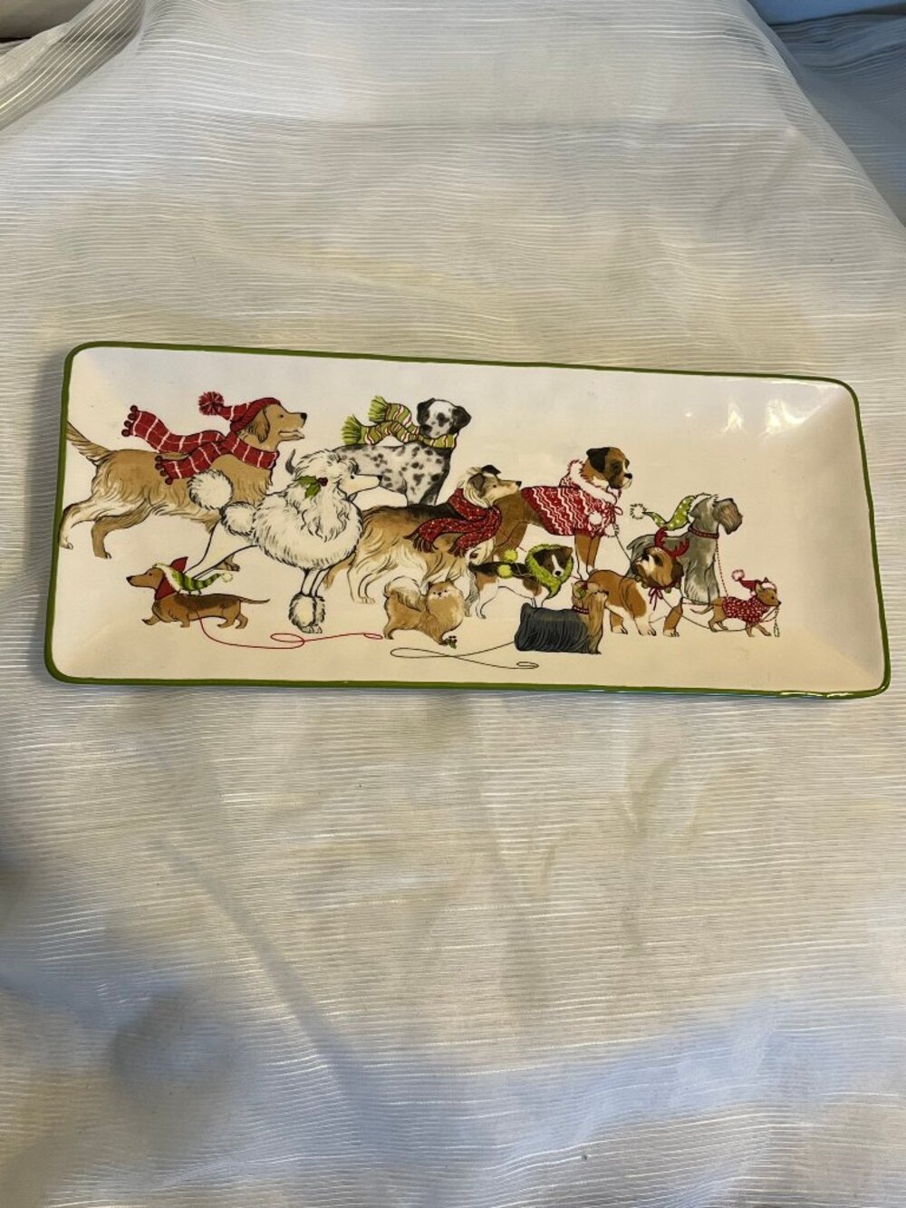 Pier 1 Imports "Park Avenue Puppies" Rectangular Treat Tray/Platter